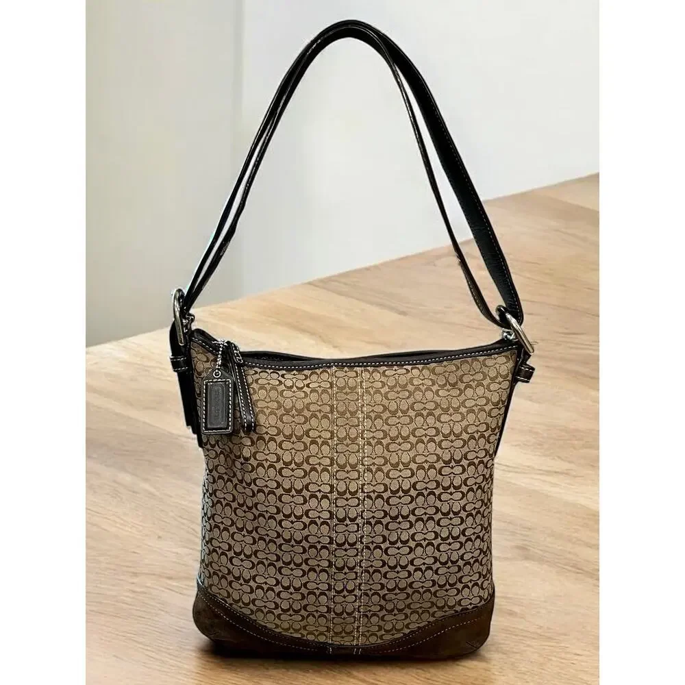 Y2K Coach F10944 Mini Signature Duffle Bag & Wristlet